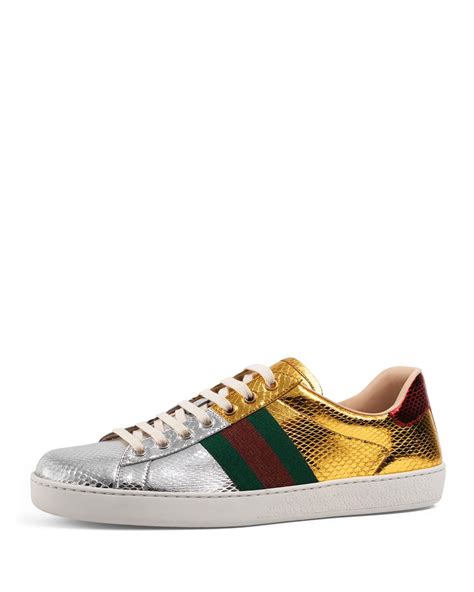 gucci ace mens sneakers|gucci ace metallic snakeskin sneakers.